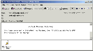 Voice mail screengrab